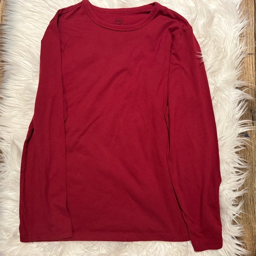 Wonder Nation‎ Boys Burgundy Long Sleeve Tee Size XL Husky 14/16